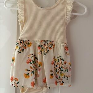 Old Navy Cream Ruffled Babydoll Dress